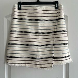 LOFT Striped Front Wrap Striped Skirt